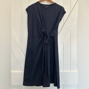 Banana Republic Navy Tie-Front Midi Dress